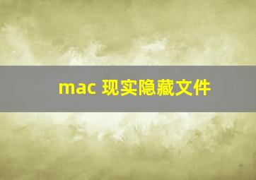 mac 现实隐藏文件